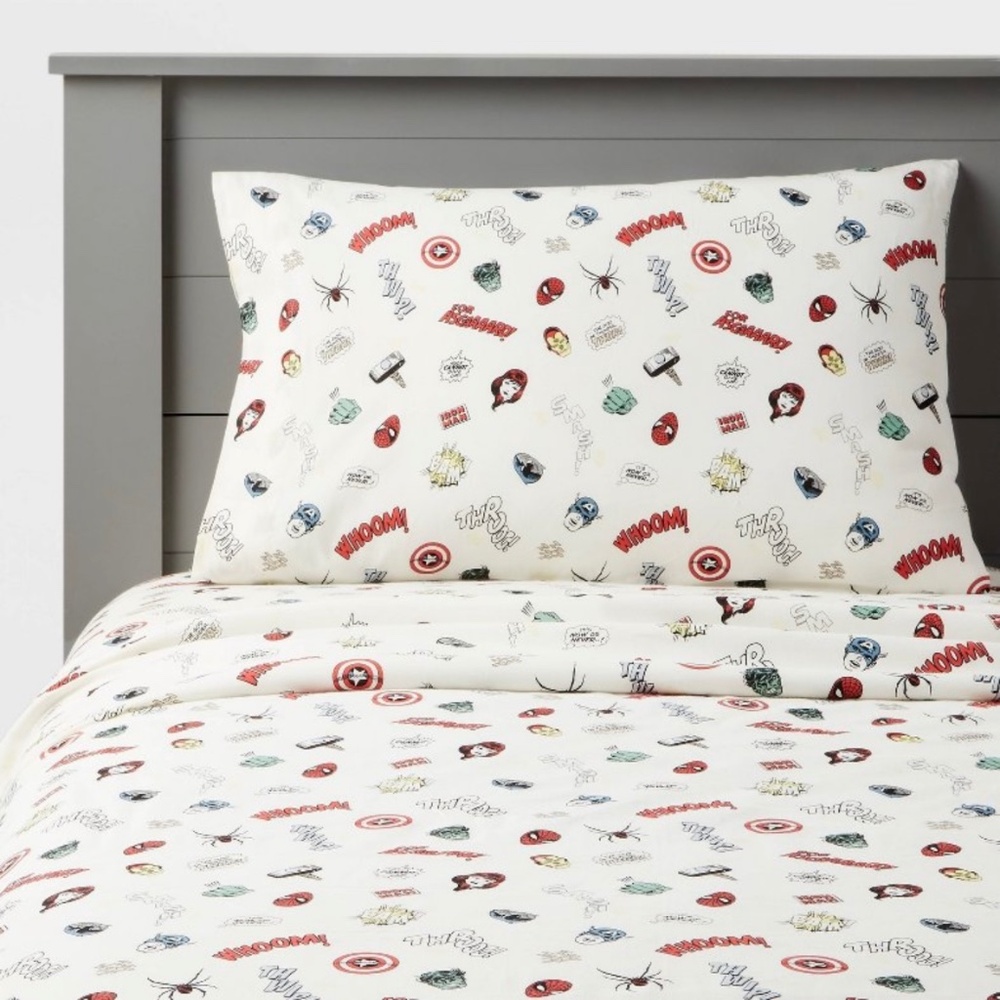 TWIN Marvel Icons Kids' Sheet Set - The Marvel Collection by Pillowfort
